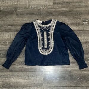 Souk Indigo top size small NWT